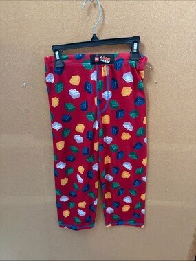 Lego Red Pajama Bottoms with Multicolor Brick Print